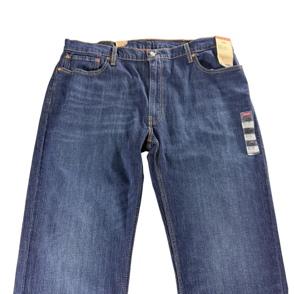 Levi's 559 Relaxed Straight Jeans Mens 42x38 Dark Wash Stretch Big Tall NWT